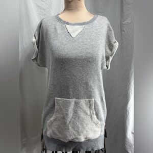 BP. Gray Terry Sweatshirt Top w/ Side Zips & Kangaroo Pocket Size Medium